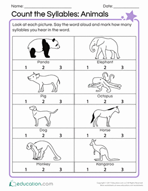 Syllables Worksheet for Kindergarten New Recognizing Syllables Worksheets