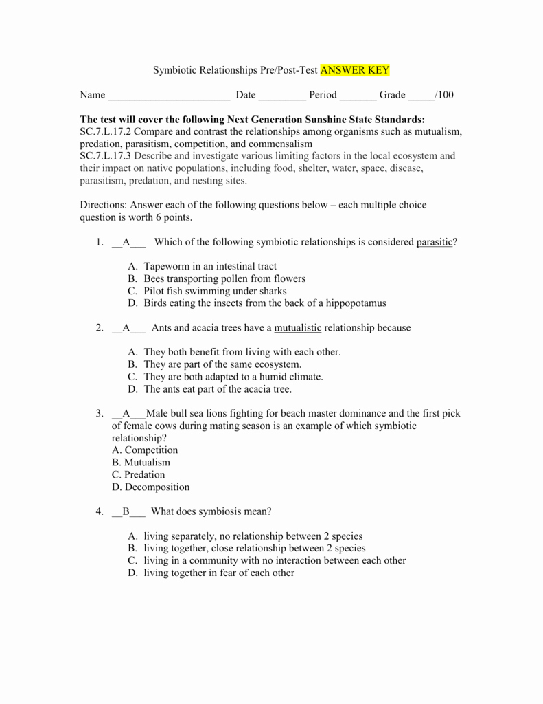 50 Symbiosis Worksheet Answer Key Chessmuseum Template Library