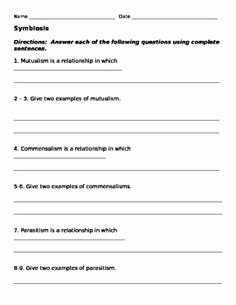 Symbiotic Relationships Worksheet Answers Elegant Page 1 Types Of Symbiosis Worksheetc