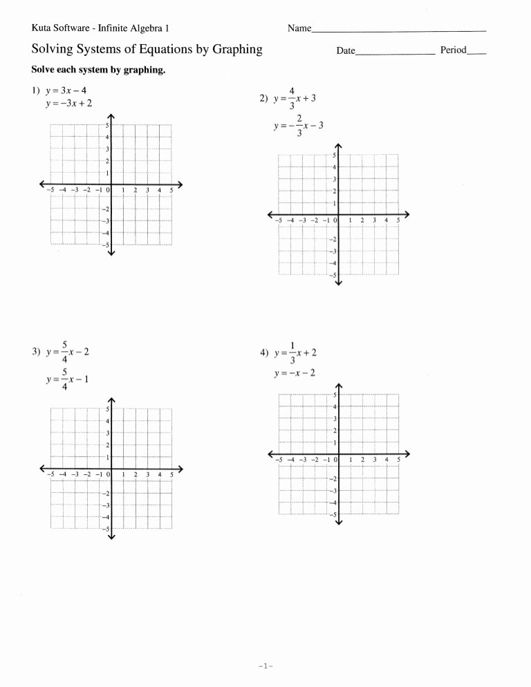 50 Systems Of Equations Graphing Worksheet