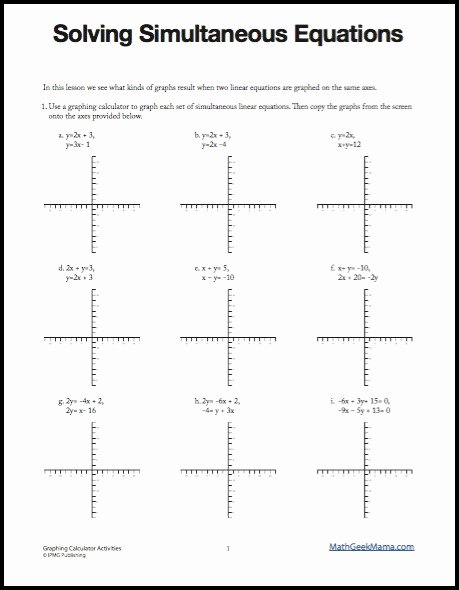 Systems Of Equations Graphing Worksheet Lovely solving Systems Calculator Exploration Math Geek Mama