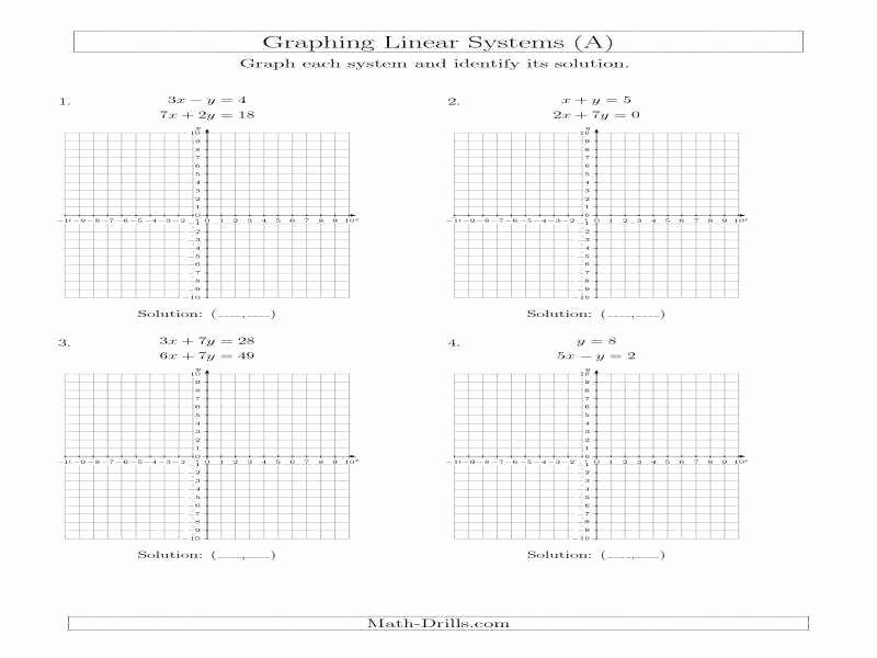 Systems Of Equations Graphing Worksheet Unique solving Systems Equations by Graphing Worksheet