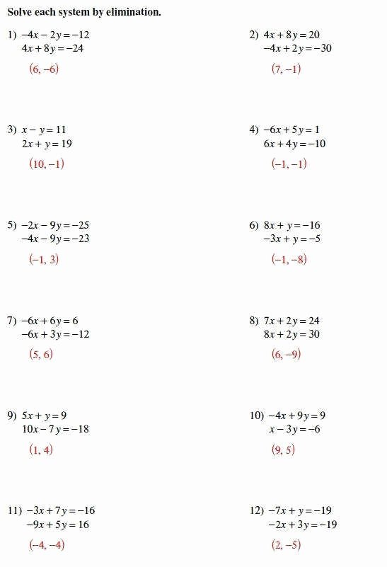 Systems Of Equations Practice Worksheet Inspirational Systems Equations Substitution Worksheet