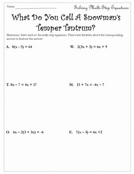 Systems Of Equations Review Worksheet New solving Equations Review solving Multi Step Equations