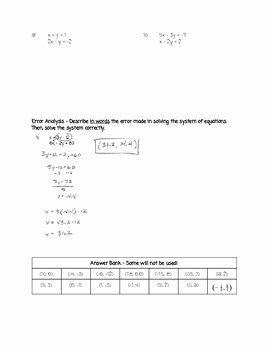 Systems Of Equations Substitution Worksheet Lovely Algebra I solving Systems Of Equations with Substitution