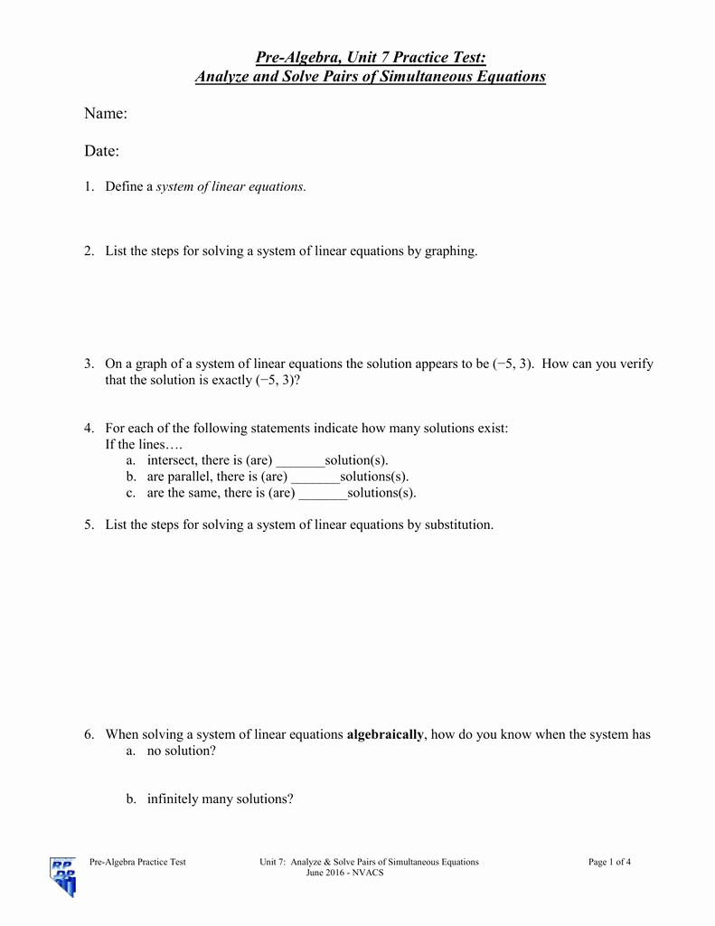 Systems Of Equations Substitution Worksheet Unique Systems Linear and Quadratic Equations Worksheet Doc