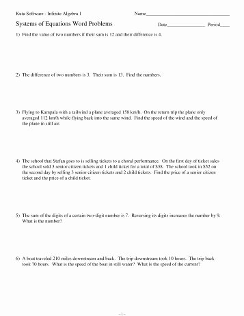 Systems Of Equations Worksheet Pdf New solving Systems Of Equations Word Problems Pdf Limited