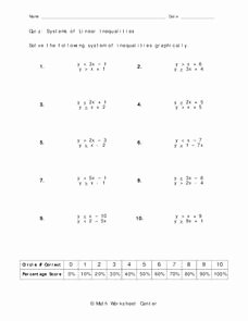 Systems Of Inequalities Worksheet Awesome Systems Of Linear Inequalities Worksheet for 9th Grade