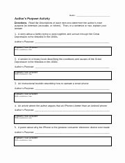 Teddy Roosevelt Square Deal Worksheet Awesome Authors Purpose Worksheet 5 Explain Your Answer Write A