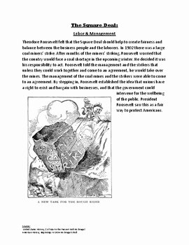 Teddy Roosevelt Square Deal Worksheet New Square Deal Readings by Holly Martin