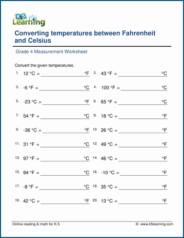 Temperature Conversion Worksheet Answer Key New Temperature Conversion Worksheet Answer Key Five Fantastic
