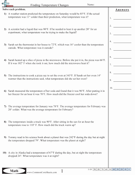 Temperature Conversion Worksheet Answers Beautiful Temperature Conversion Worksheet Answer the Best