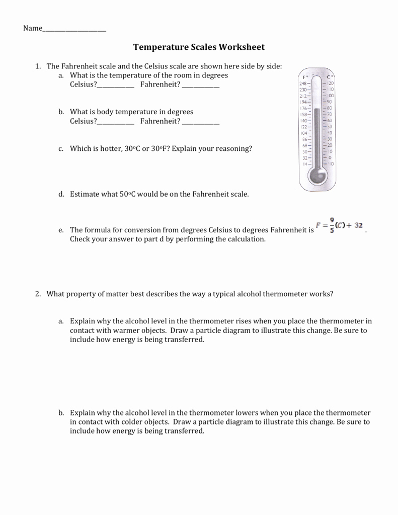 Temperature Conversion Worksheet Answers Lovely Temperature Conversion Worksheet Kelvin Celsius Fahrenheit