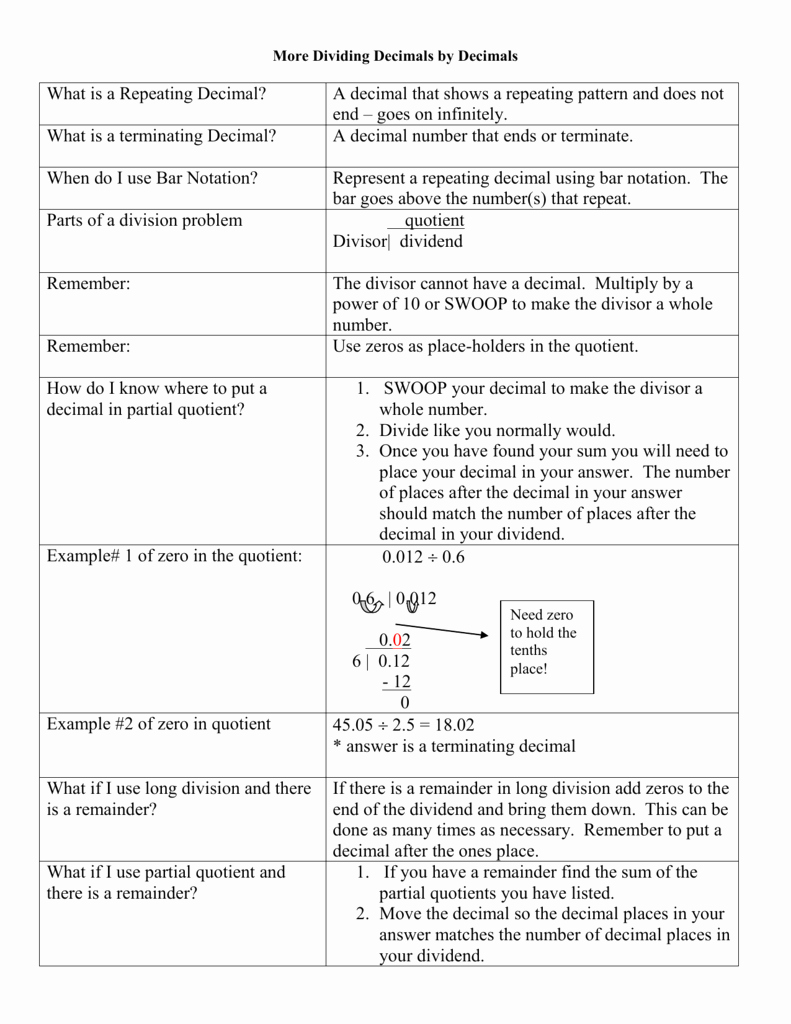 Terminating and Repeating Decimals Worksheet Lovely Terminating and Repeating Decimals Worksheet Answers