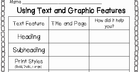 Text Features Worksheet 2nd Grade Fresh Text and Graphic Features Worksheets 2nd Grade the Best
