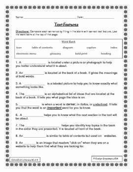 Text Features Worksheet 3rd Grade Best Of This is A Fill In the Blank assessment On Text Features