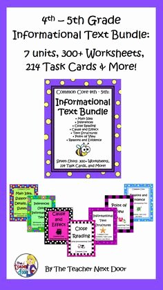 Text Structure Worksheet 4th Grade Best Of Informational Text Structure Matching