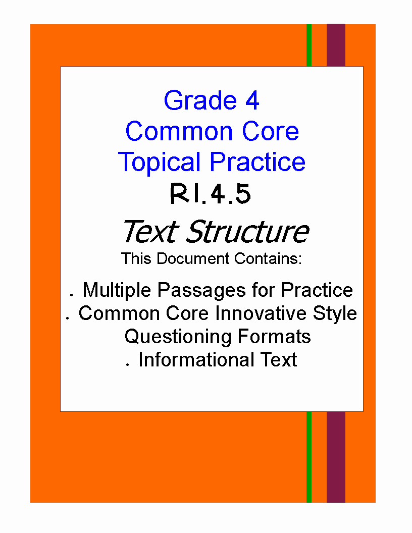 Text Structure Worksheet 4th Grade Inspirational Literacy &amp; Math Ideas Fourth Grade Mon Core Reading