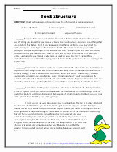 Text Structure Worksheet 4th Grade New Text Structure Worksheets