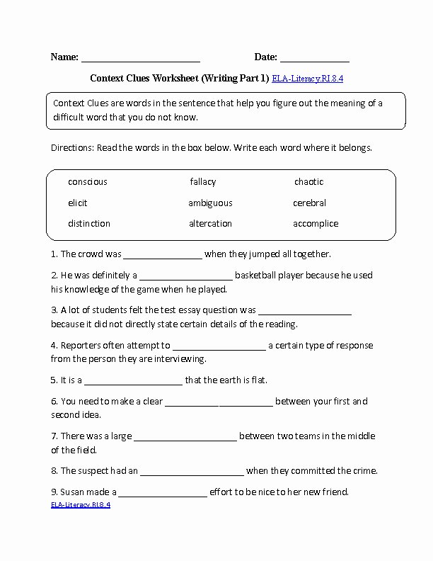 Text Structure Worksheet Pdf Awesome 8th Grade Language Arts Worksheets