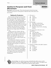 Text Structure Worksheet Pdf Fresh Author S Purpose and Text Structure 4th 5th Grade