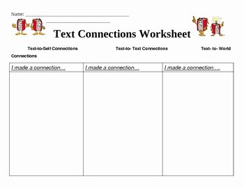 Text to Self Connections Worksheet Luxury Text Connection Worksheet by Brooke Beverly