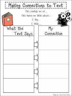 Text to Text Connections Worksheet Unique Making Connections to Text