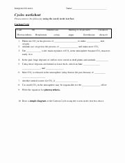 The Carbon Cycle Worksheet Answers Luxury Cycles Worksheet 3 Integrated Science Name Cycles