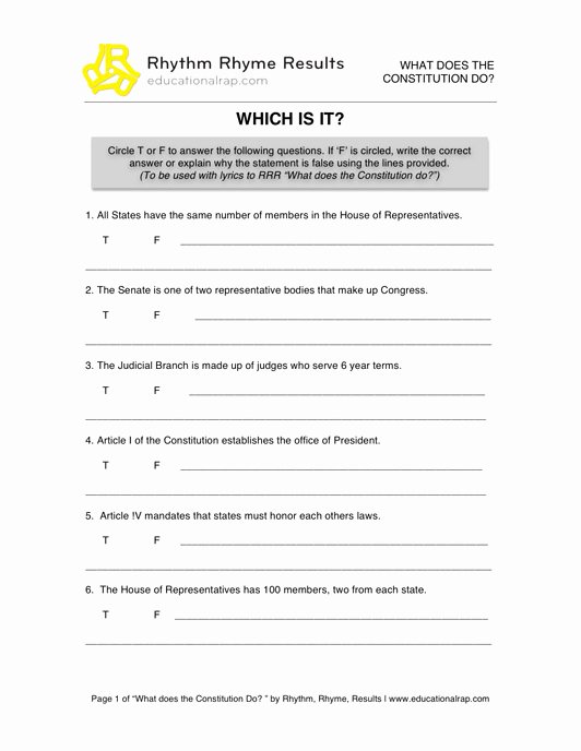 The Constitution Worksheet Answers Fresh 13 Best Of 4th Amendment Worksheets and 5 and 6