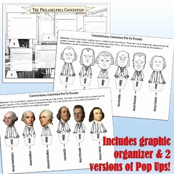 The Constitutional Convention Worksheet New Constitutional Convention Pop Up Figures &quot;rise Of