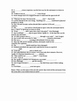 The Core Movie Worksheet Answers Elegant Apollo 13 the tom Hanks Mo by Wes Weems