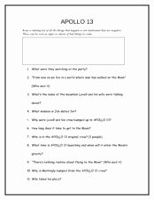 The Core Movie Worksheet Answers Luxury Apollo 13 5th 6th Grade Worksheet
