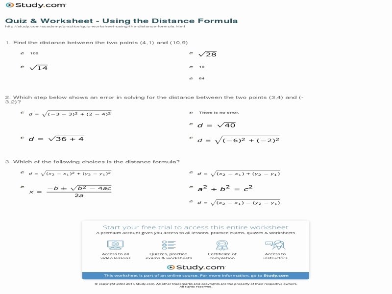 The Distance formula Worksheet Beautiful the Distance formula Worksheet Answers Free Printable