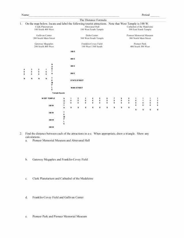 The Distance formula Worksheet New the Distance formula Worksheet for 8th 10th Grade