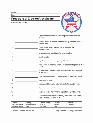 The Electoral Process Worksheet Answers Luxury Presidential Election Printables Wordsearch Crossword