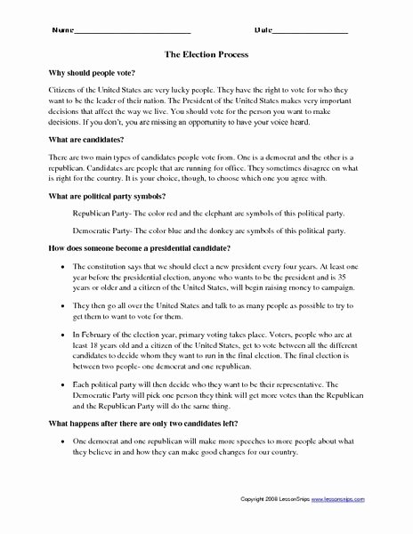 The Electoral Process Worksheet Inspirational Pin On Special Education