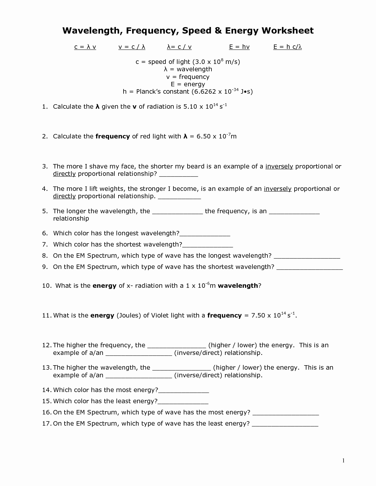 The Electromagnetic Spectrum Worksheet Answers Luxury 16 Best Of Wave Worksheet 1 Answer Key Labeling