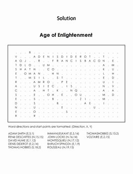 The Enlightenment Worksheet Answers Best Of Age Of Enlightenment Worksheet Word Search by Science