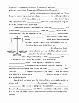 The Executive Branch Worksheet Unique Three Branches Of Government Worksheet by Civics Teacher
