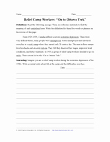 The Great Depression Worksheet Lovely Relief Camp Workers &quot; to Ottawa&quot; Trek Teachervision