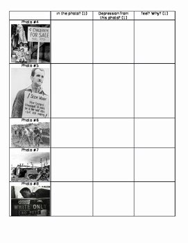 The Great Depression Worksheet New the Great Depression Gallery Walk Worksheet by Mrs Fs
