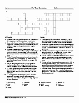 The Great Depression Worksheet Unique Great Depression Vocabulary Worksheet Collection by Test