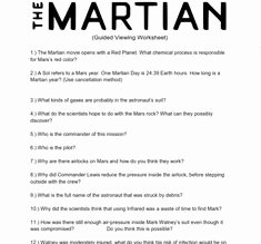 The Martian Movie Worksheet Unique Chemical Properties Matter Worksheet