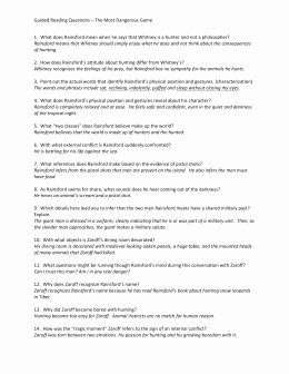 The Most Dangerous Game Worksheet Awesome the Most Dangerous Game” Prehension Worksheet