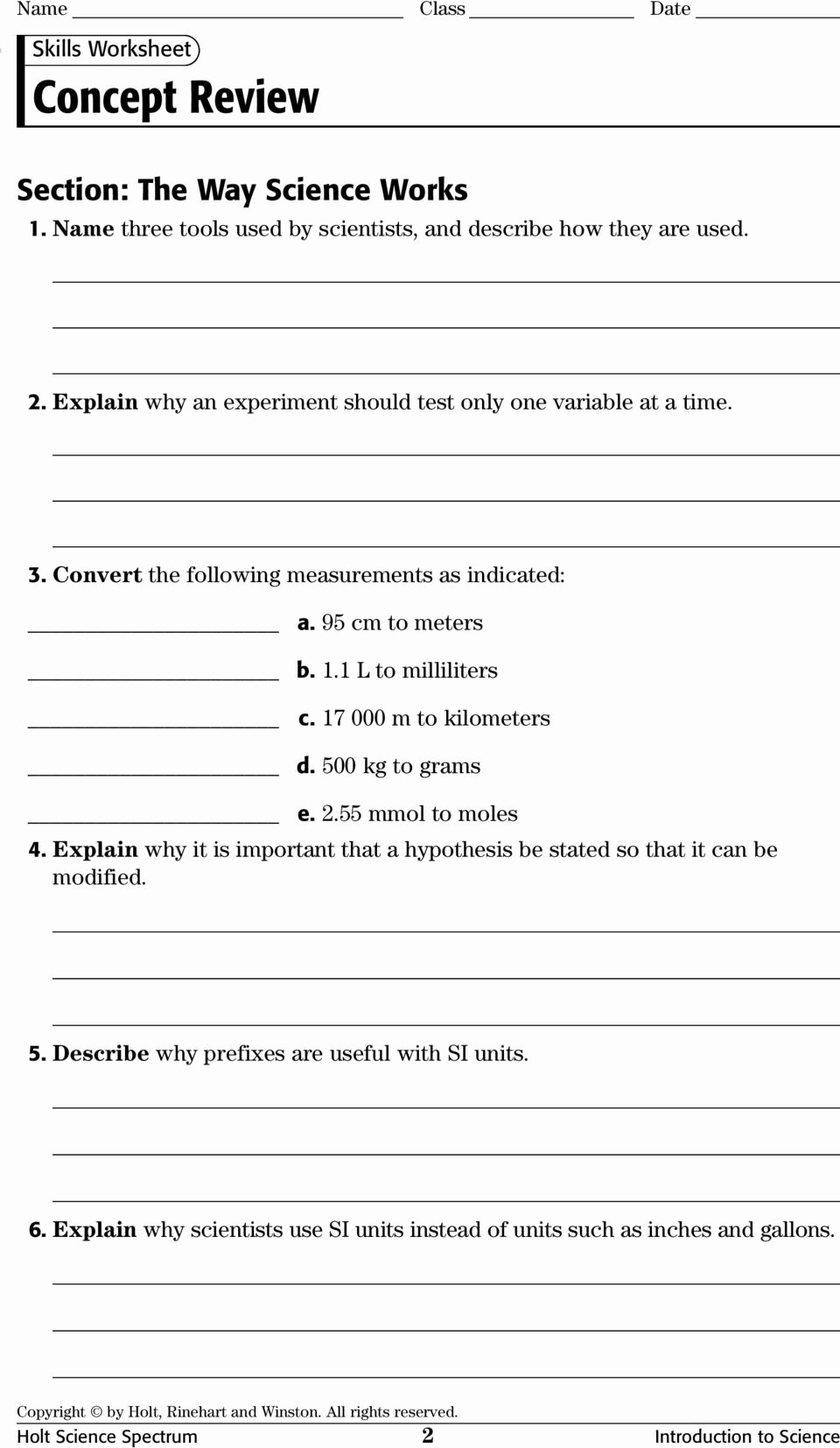 The Nature Of Science Worksheet Awesome Skills Worksheet Concept Review Section Balancing Chemical