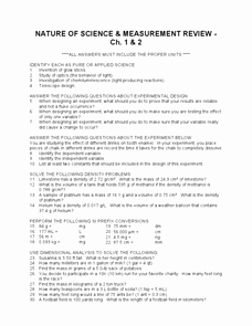 The Nature Of Science Worksheet Inspirational Nature Of Science and Measurement Review 9th 12th Grade
