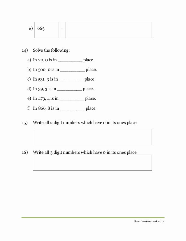 The Number System Worksheet Beautiful Maths Number System Worksheet Cbse Grade Ii