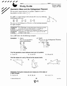 The Pythagorean theorem Worksheet Elegant Geometric Mean and the Pythagorean theorem 10th Grade