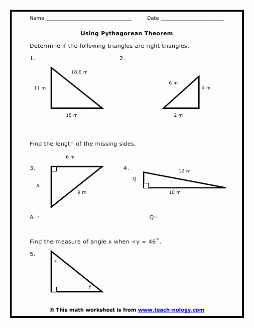 The Pythagorean theorem Worksheet New Using Pythagorean theorem