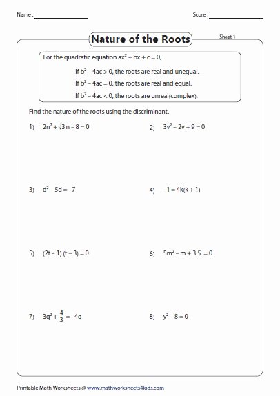 The Quadratic formula Worksheet Fresh 13 Best Quadratic Equation and Function Images On